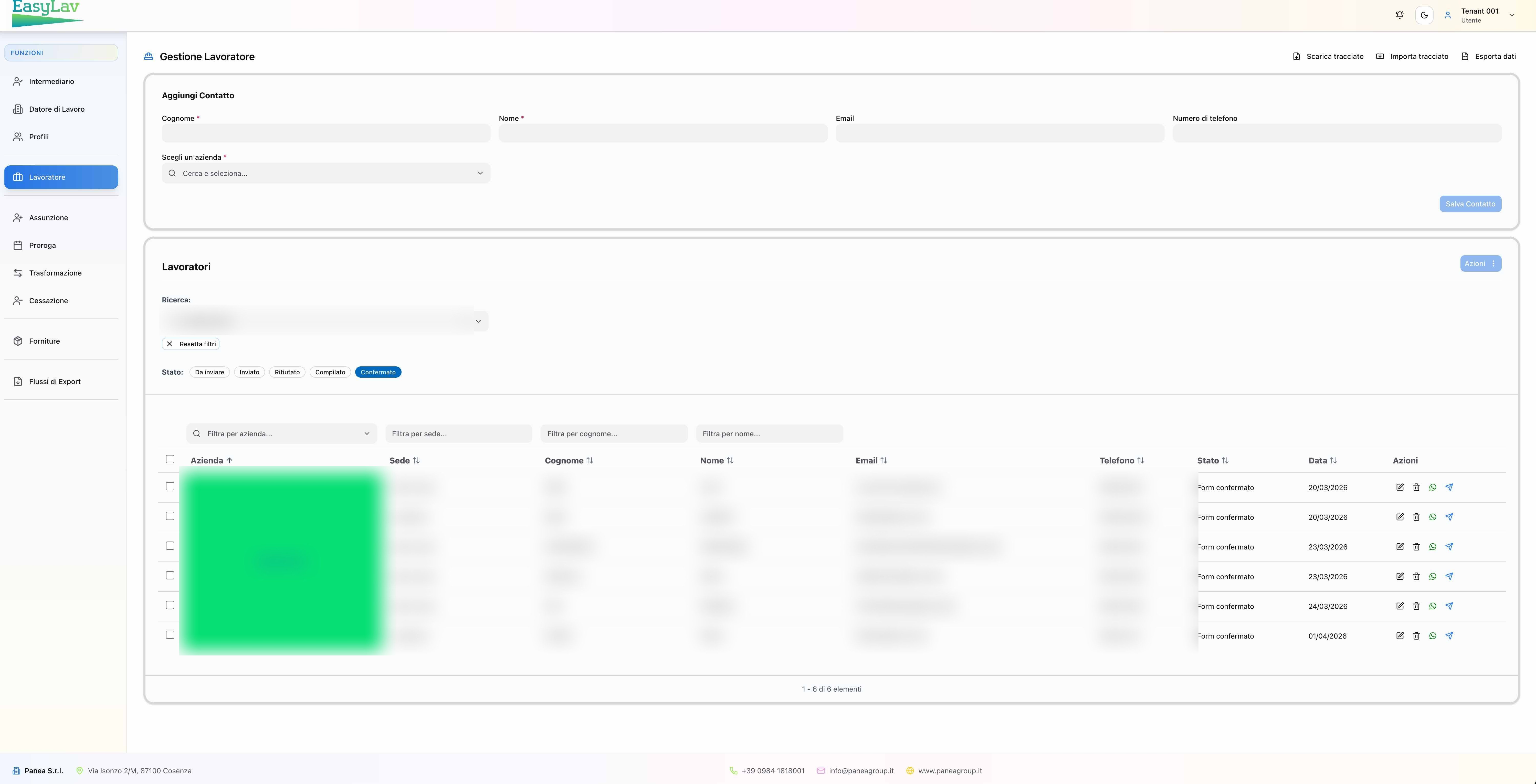 Dashboard KPI EasyLav con metriche di invio e tassi di successo